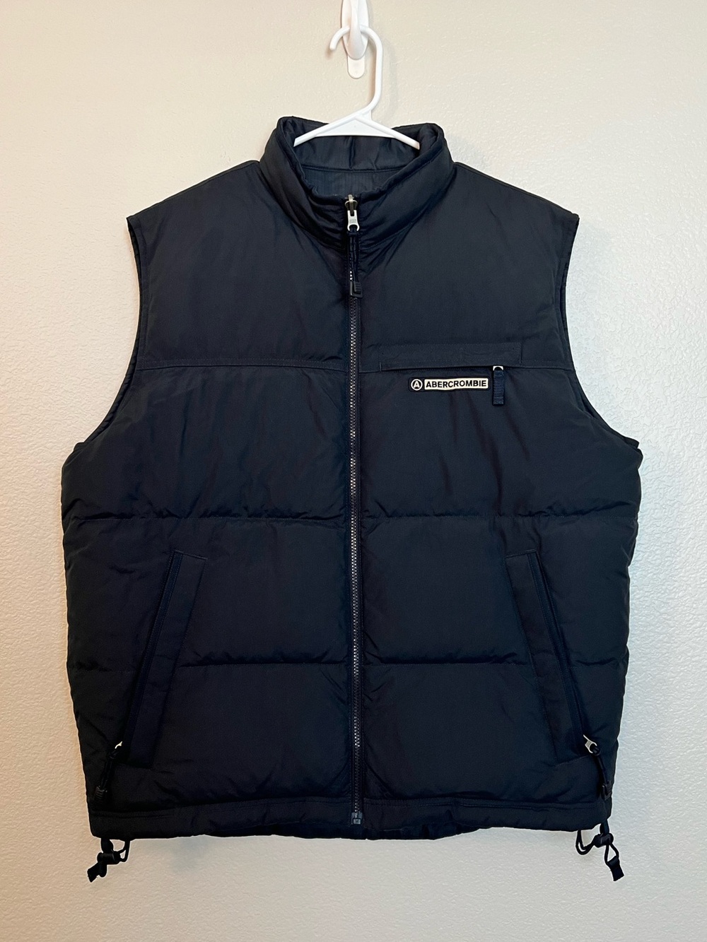 Abercrombie & Fitch Puffer Vest Navy Full Zip Utility Outdoor Mens XL XXL